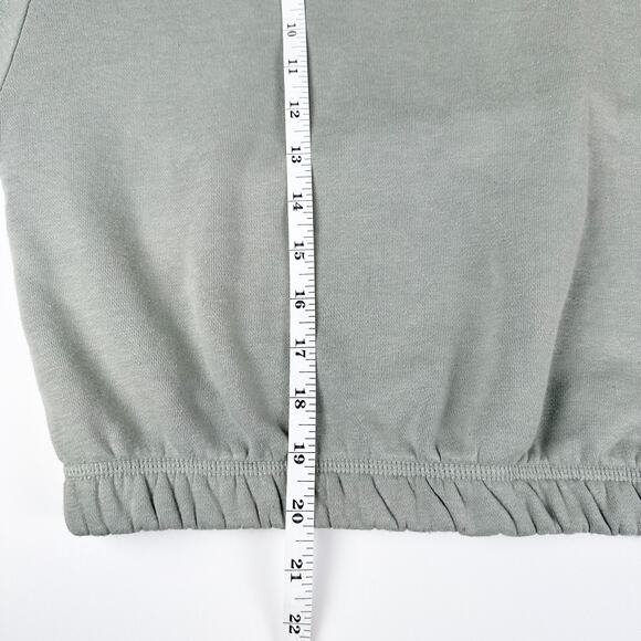 Zara Cropped Hoodie Sweatshirt Sage Green Women's Size M - Picture 7 of 9